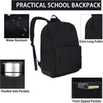SUPACOOL Casual Laptop Backpack for Men and Women, Work backpack, Black Backpacks, College School Backpack for Boys and Girls, Lightweight Travel Back Pack(Black)