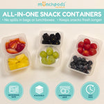 Reusable Snack Containers with Lids 20 Pack (40 Pieces) Portion control, Snack Pack Containers 2 Double Compartment Snack Containers for Kids On the Go Meals, Camping Snack Tray Prep