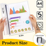 Report Covers with Sliding Bar, Clear Report Covers for A4 and Letter Size Paper, Resume Covers Presentation Folders File Document Binder for School Business, 70 Sheet Capacity