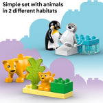 LEGO DUPLO Wild Animal Families Penguins & Lions Building Toy Playset for Preschool Learning and Educational Animal Toy