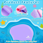Kids Swim Cap for Girls Boys, 2 Size Silicone Swimming Cap for Long Hair, Waterproof Swim Hats for Toddlers Children Teens to Keep Hair Dry