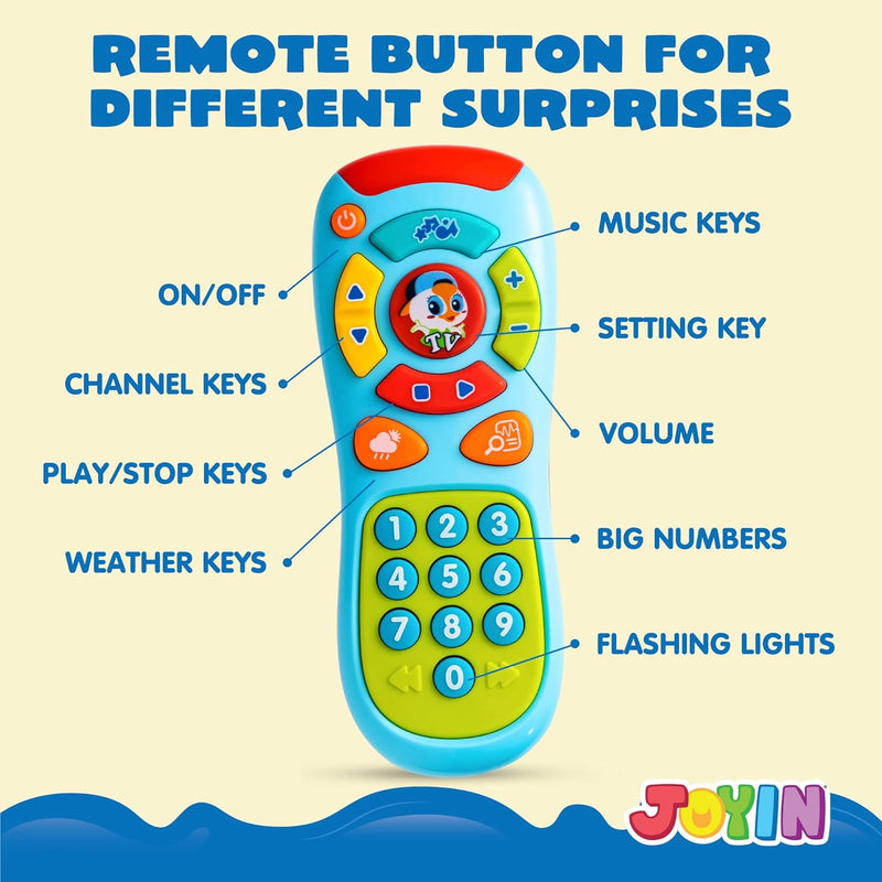 JOYIN Baby Learning Phone and Remote Toy for Toddler, Fun Smartphone Toys with Music for Infants, Boys or Girls, Holiday Stocking Stuffers, Kids Birthday Gift