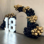 Black Gold Balloons Garland Arch Kit 134pcs Different Size Party Decorations Supplies