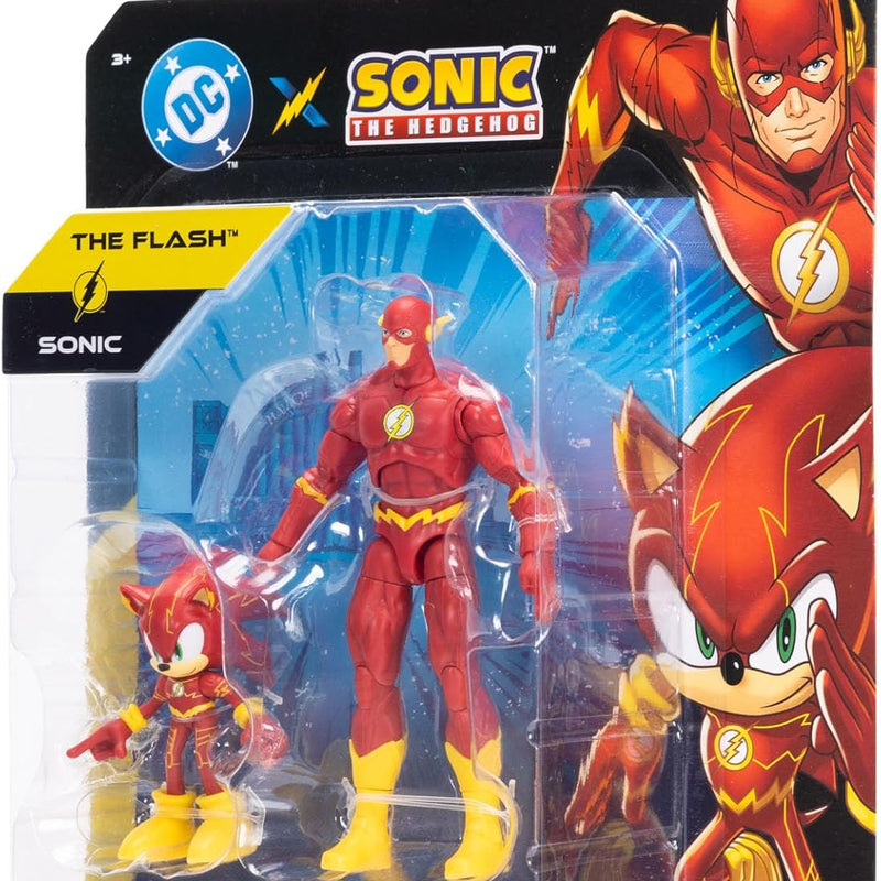 DC X Sonic Collectable Action Figure Multipack Pair of Sonic as The Flash and The Flash Himself! Featuring Multiple Points of Articulation for Action-Packed Posing