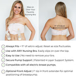 Simple Wishes Pumping Bra Hands Free, Comfortable & Adjustable | Easily Slips On Over Your Go-To Nursing Bra to Pump Hands Free, 2 Fit Sizes, Bra Straps Convert (Strapless, Tank, Halter)