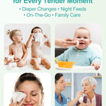 Baby Wipes Warmer, Larger Capacity Wipe Dispenser, Even Heating Diaper Wipe Warmer with Night Light, On/Off Switch, White