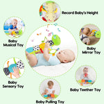 Topsochir Baby Sensory Toys 0-6 Months Music Animal Stuffed Plush Caterpillar Toy for Infant 0-3-6-12 Month Old Tummy Time with Mirror Crinkle Rattle Toys for Newborn Boys Girls Shower Birthday Gifts