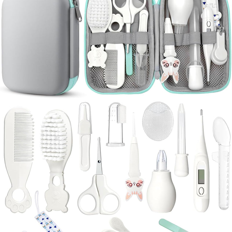 Baby Grooming Kit for Newborns, All-in-One Baby Care Essentials with Nail, Hair, Nasal and Temperature Care Tools for First-Time Parents Home and Travel Used
