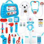 Meland toy doctor kit for girls, pretend play vet dog toys, stethoscope, dress up, 3-6 years old role play