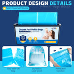 FURWEY Diaper Pail Refill Bags, 2-Pack (60 Bags), 30 Bags Per Refill | Compatible with Genie Easy Roll Signature Diaper Pails, Holds Up to 4230 Newborn Diapers, 7 Layer Odor Barrier, Scented