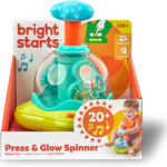 Bright Starts Press & Glow Spinner Cause and Effect Musical Baby Toy, Age 6 Months+
