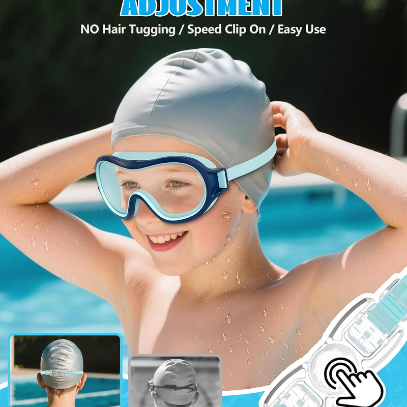 Aegend 2 Pack Swim goggles for Kids 3-15, Anti-Fog Anti-UV Wide Vision Waterproof, No leak Swimming goggles for Boys Girls