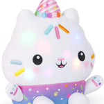 Gabby's Dollhouse Celebrations, Sprinkle Party Cakey Cat Plush, 10-Inch Interactive Stuffed Animal with Sounds, Kids Toys for Girls & Boys Ages 3+