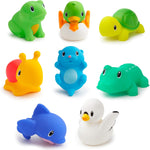Munchkin Baby Bath Toy Squirts, 8-Pack of Ocean-Themed Water Squirters for Babies & Toddlers