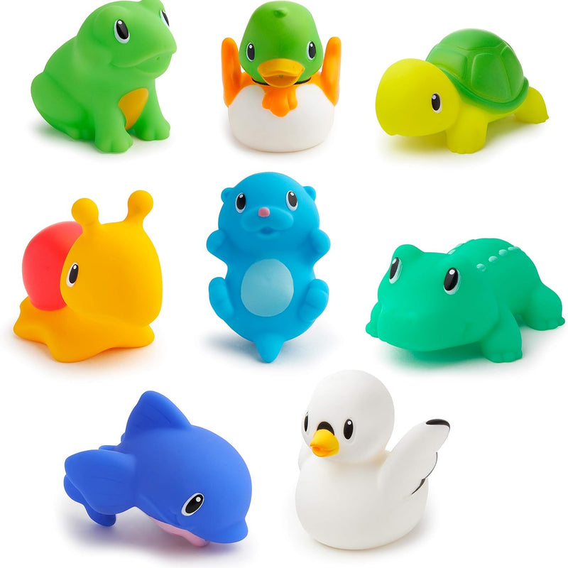Munchkin Baby Bath Toy Squirts, 8-Pack of Ocean-Themed Water Squirters for Babies & Toddlers
