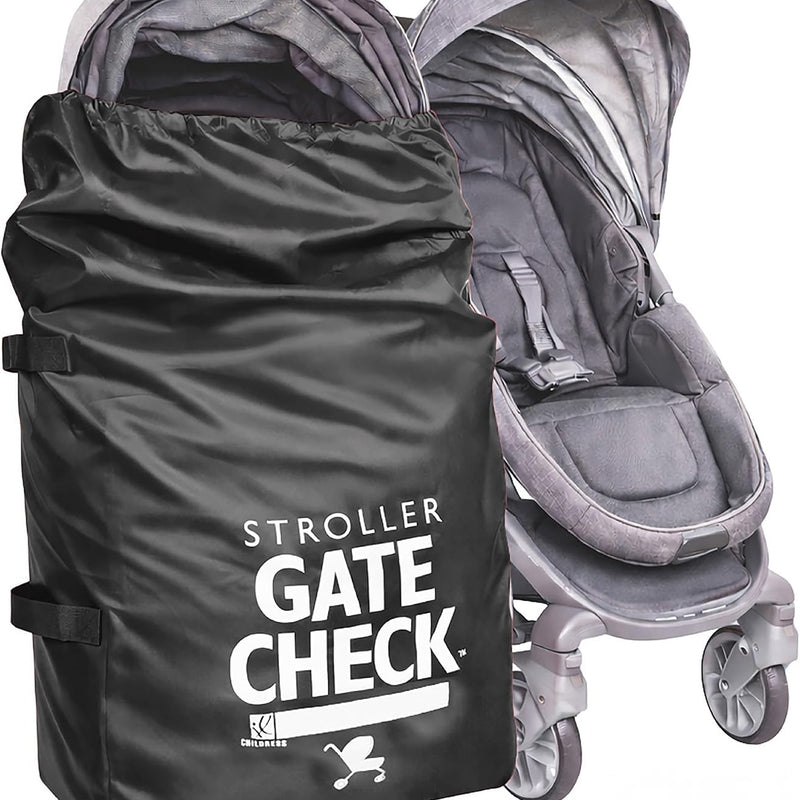 J.L. Childress Gate Check Travel Bag for Single & Double Strollers, Black | AirTag compatible Gate Check Bag keeps strollers clean, protected & easy to identify when airport gate checking