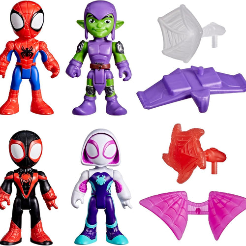 Marvel Spidey and His Amazing Friends Web-Slinging Adventure Set, 3-Inch-Scale (7.6 cm) Action Figure Set, Spider-Man Toys for Kids Ages 3+ (Amazon Exclusive)