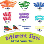 Playstix construction toy set for kids 4 and up, 150 pieces, color-coded building sticks for STEM and classroom use, easy to learn and play