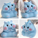 Handmade Taba Squishy Hamster Toy, Cute Squishy Hamster Fidget Toy, Realistic Hamster Toy, Soft Silicone Mochi Furry Toy, Stress Relief Gift for Adults & Kids, Sensory Anxiety Plushie (Blue)