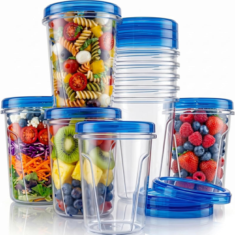 Tafura Freezer Storage Containers, 10 Pack, 32 Oz Leakproof BPA-Free Lids | Twist-top screw-on closures help prevent spills during storage, transport, and meal prep.
