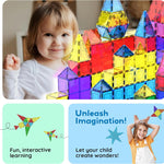 PicassoTiles 100 Piece Set Clear Magnetic 3D Blocks for Kids Creativity Building Playboards Educational