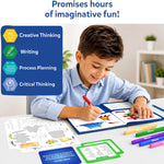 Skillmatics Storybook Art Kit – Adventures, Writing Activity, Gift for Kids | Create Adventure Stories, 300+ Stickers, Scrapbooking & Journal, Storytelling Activity, Screen-Free Craft, Ages 5, 6, 7, 8, 9