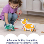 Melissa & Doug Feed, Walk & Poo Pup Wooden Preschool Pull Toy Play Set Ages 3+ - FSC Certified