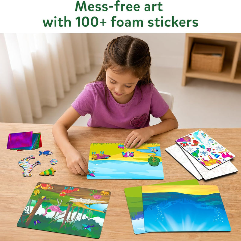 Skillmatics Foil Fun Animals, Foil Art & Craft Kit, Gift for Boys & Girls | Travel Toys, Sticker Activity Kit, Fine Motor Skills, DIY Mess-Free Art, Screen-Free, Gifts for Kids Ages 4, 5, 6, 7, 8, 9