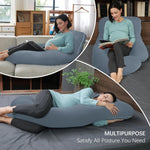 MOON PARK Pregnancy Pillows for Sleeping - U Shaped Full Body Maternity Pillow with Removable Cover - Support for Back, Legs, Belly, Hips - 57 Inch - Grey - Cooling Cover