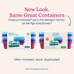 Bentgo Easyboxes - Reusable 5-Compartment Food Containers, Stackable 8-Piece Set, 4 Trays & 4 Lids, BPA-Free Food Storage for Meal Prep, School, & Work; Lunch Boxes w/Patented Design (Jewel Brights)