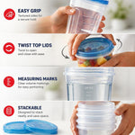 Tafura Freezer Storage Containers, 10 Pack, 32 Oz Leakproof BPA-Free Lids | Twist-top screw-on closures help prevent spills during storage, transport, and meal prep.