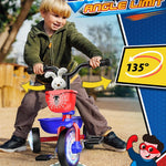 Stable Spider Toddler Tricycle for 1-5 Year Olds with Colorful Lighting, Large Basket & Thickened Noiseless Wheels