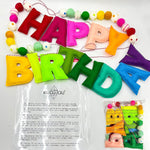 Pre-Strung Happy Birthday Banner - Felt Ball Garland, Reusable Rainbow Party Decorations for Kids Room Decor