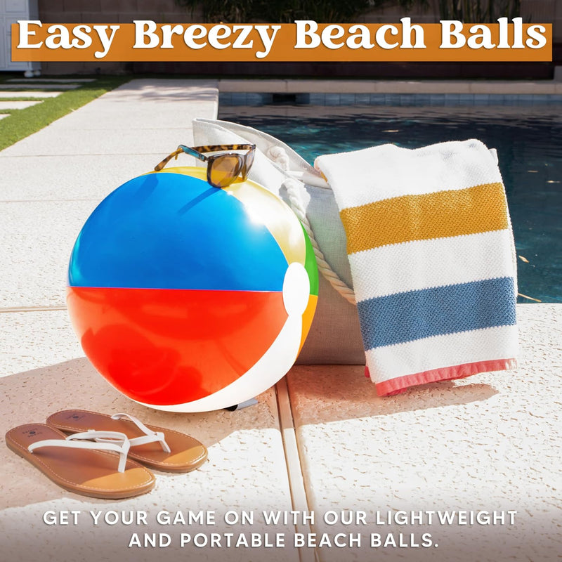 JOYIN 4-Pack 20" Beach Balls - Large Rainbow Beach Ball Inflatable Pool Toys for Party Supplies Decorations, Adults Kids Birthday Luau Summer Beach Water Games Beachball Party Favors