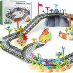 Magnetic Tiles Road Set with Pullback Car, Compatible with Major Brands, Ages 4-8, STEM Building Toy for Kids