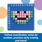 Learning Resources STEM Explorers Pixel Art Challenge, science kit for kids, ages 5+, fine motor skills, math manipulatives, pattern blocks, gifts for boys and girls