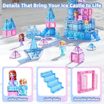 GobiDex Magnetic Building Blocks Princess Castle with 2 Dolls & Stairs, STEM Magnetic Tiles Building Toys for Kids Ages 3-5 4-8, Magnets Sensory Toddler Toys Birthday Gifts for 3+ Year Old Girls Boys