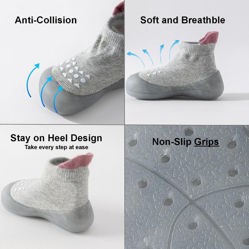 Hstyle Baby Sock Shoes Toddler Boys Walking Shoes Infant Slippers Sneakers | Non-Slip,Soft Rubber Sole,Lightweight,1st Birthday Gifts for Baby Boys Girls