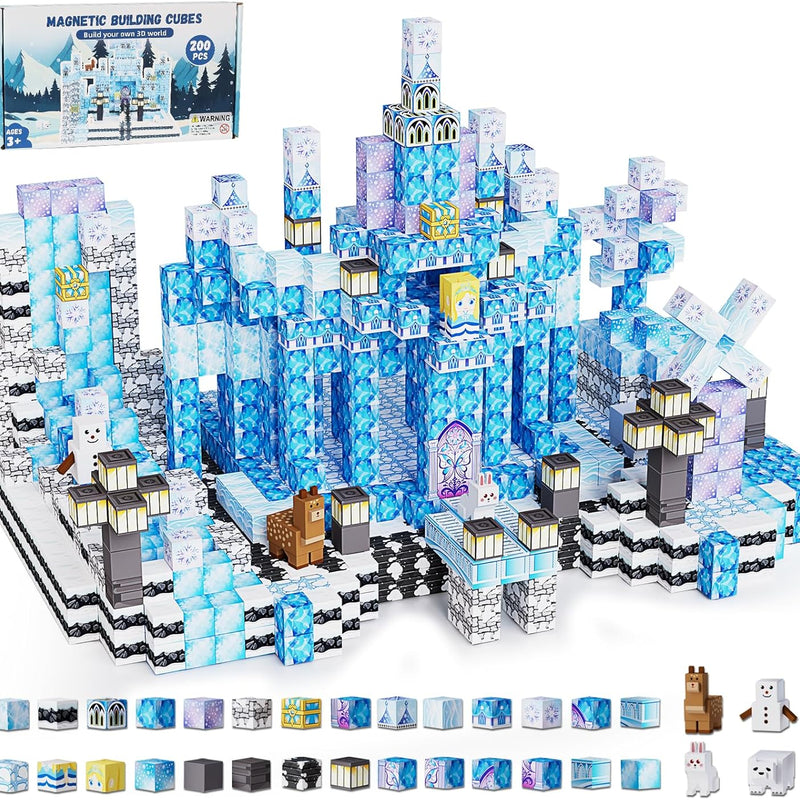 200PCS Magnetic Building Blocks Set, Magnetic Tiles for Kids, STEM Toys for Ages 3-10
