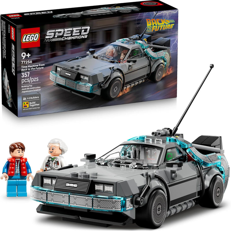 LEGO Speed Champions Time Machine Building Toy, 2 Minifigures, 2 Build Modes, Ages 9+