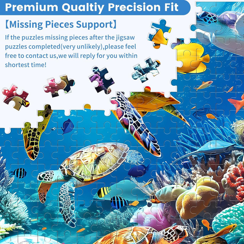 500 Piece Puzzle for Adults, Turtle Jigsaw Puzzles, Sea Animals Puzzles 500 Pieces, Birthday and Barious Holiday Party for Family Adult, Funny Puzzle for Adults, 20.5x15 in