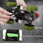 Remote Control Dinosaur Car with LED Light, 2.4GHz High-Performance Control, Rechargeable 4WD Off Road