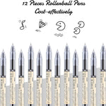 Chinco 12 Pieces 0.35 mm Black Gel Ink Pen Japanese Stationery Extra Fine Chinese Ballpoint Pen for Office School Korean Stationery Supply