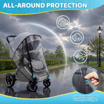 Clear Stroller Rain Cover, Universal Fit Baby Travel Weather Shields | Waterproof Built-in Zipper Design, Breathable & Durable, Easy Access,Stroller Accessories Protects from Rain Wind Dust Snow