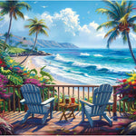 500-Piece Seaside Holiday Jigsaw Puzzle for Adults, Interlocking Letter-Backed Pieces