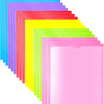 Heavy Duty Plastic Folders with Clear Front Pocket - 18PCS, 3 Pockets Folders with Prongs and Card Slot, for Letter Size Sheets, Bright Colors