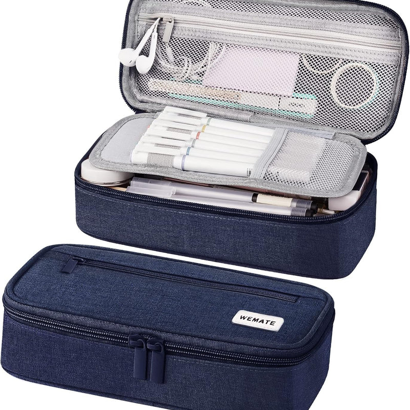WEMATE Pencil Case, Large Storage Organizer, Makeup Bag, Teacher Must - have, Big Pencil Pouch, Marker Case for College