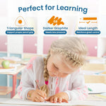 Learning Pencils For Toddlers 2-4 Years–Kids Pencils For Beginners, Toddlers And Preschoolers, Jumbo Triangle Shape With Soft Graphite (8pk+Sharpener)