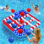 Pool Toys Games for Kids - Inflatable Outdoor Water Toys Pool Floats | Swimming Pool Tic-Tac-Toe Game Float with 10 Balls Pool Party Toys Outdoor Beach Toy for Kids Adults Teens