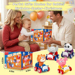 AugToy Press to Go Cars Toys for Baby Infant Toddlers Toys | Animal Racing Cars Toys, Push Go Cars Toys for Baby Boys Girls Easter Christmas Birthday Gifts